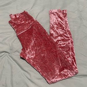 Lululemon velour pink leggings
